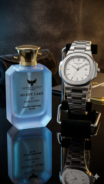 Silent Lake Perfume+Luxury Steel Watch Combo-Exclusive Gift Set
