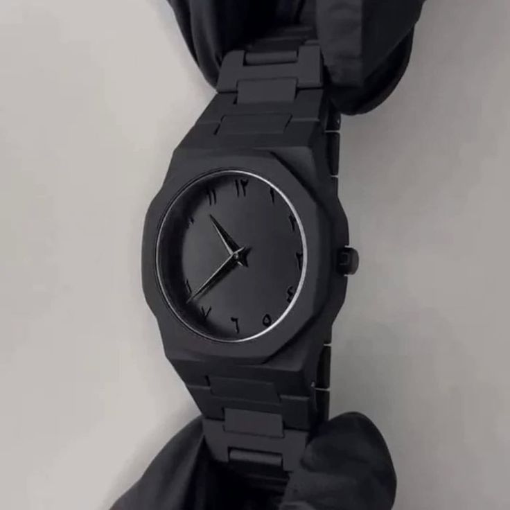 BLACK ARABIC AURA WATCH WITH  FIBER MATERIAL